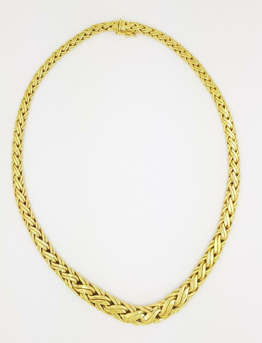Women's TIFFANY & Co. 18K Gold Graduated Weave Necklace  For Sale