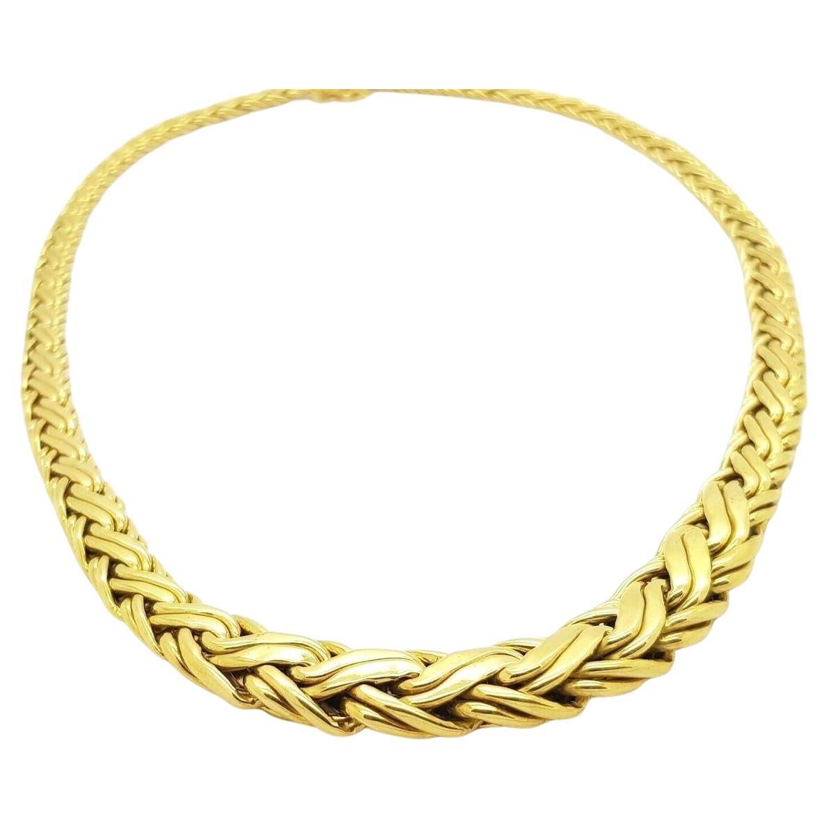 TIFFANY & Co. 18K Gold Graduated Weave Necklace  For Sale