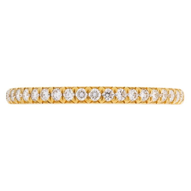 Round Cut TIFFANY & Co. 18K Gold Half Circle Diamond Soleste Band Ring 5.5 For Sale