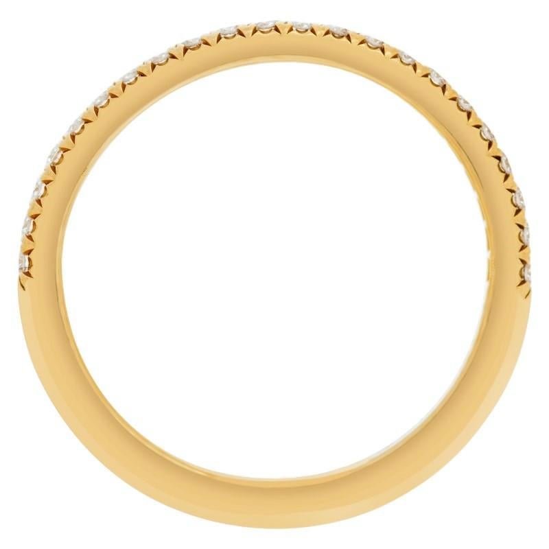 TIFFANY & Co. 18K Gold Half Circle Diamond Soleste Band Ring 5.5 In Excellent Condition For Sale In Los Angeles, CA