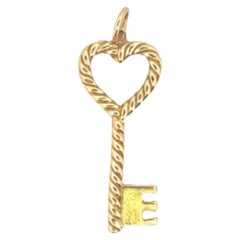 Tiffany & Co. 18k Gold Heart Key Pendant