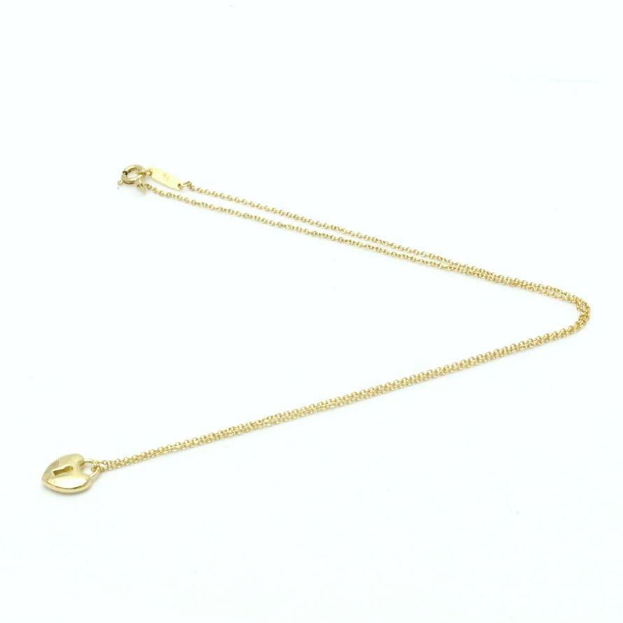 TIFFANY & Co. 18 Karat Gold Herzschloss-Halskette mit Anhänger im Angebot 3