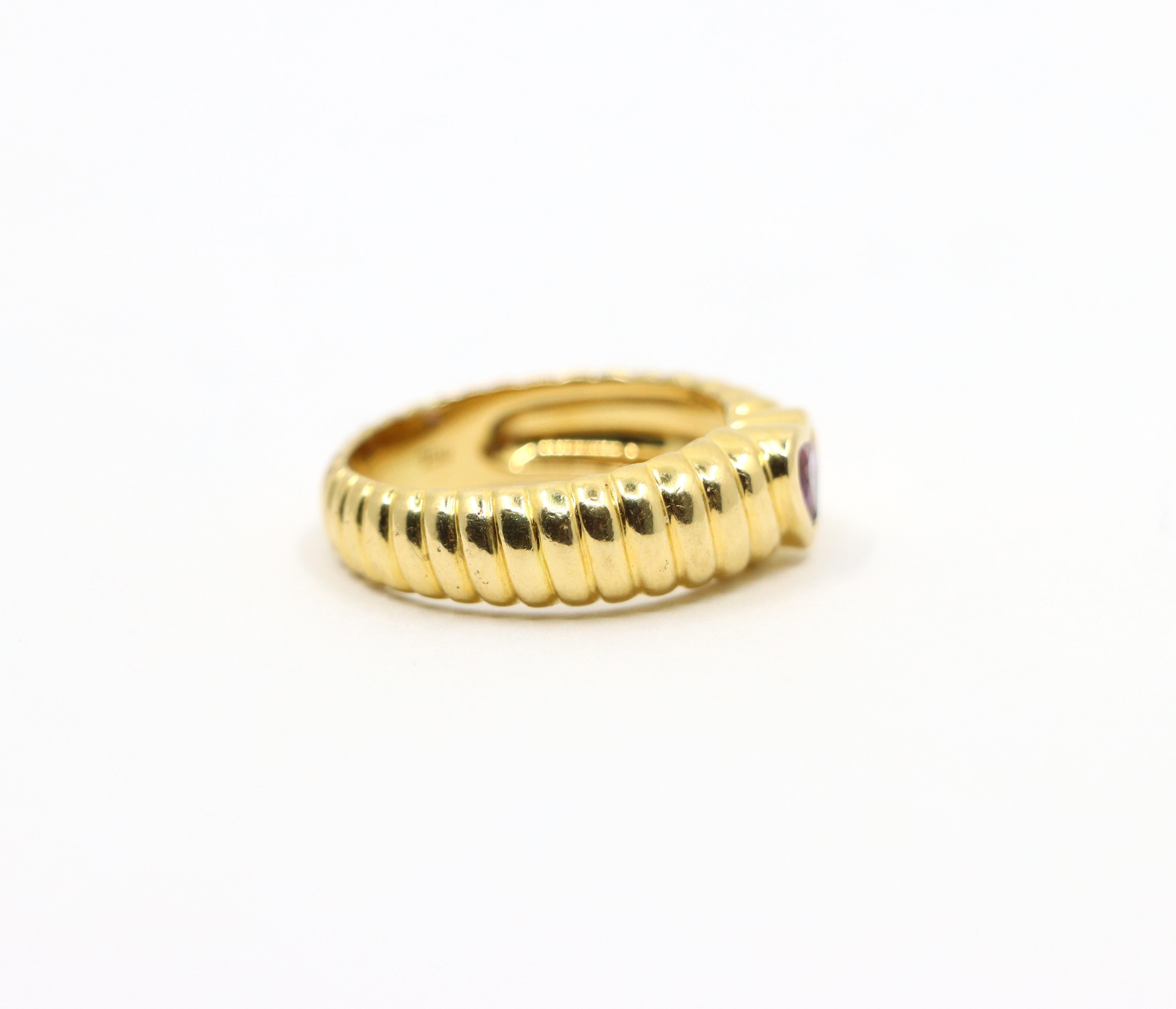 Tiffany & Co. 18K Gold Heart Shape Cut Amethyst Ring 1