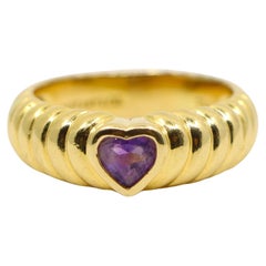 Tiffany & Co. 18K Gold Heart Shape Cut Amethyst Ring