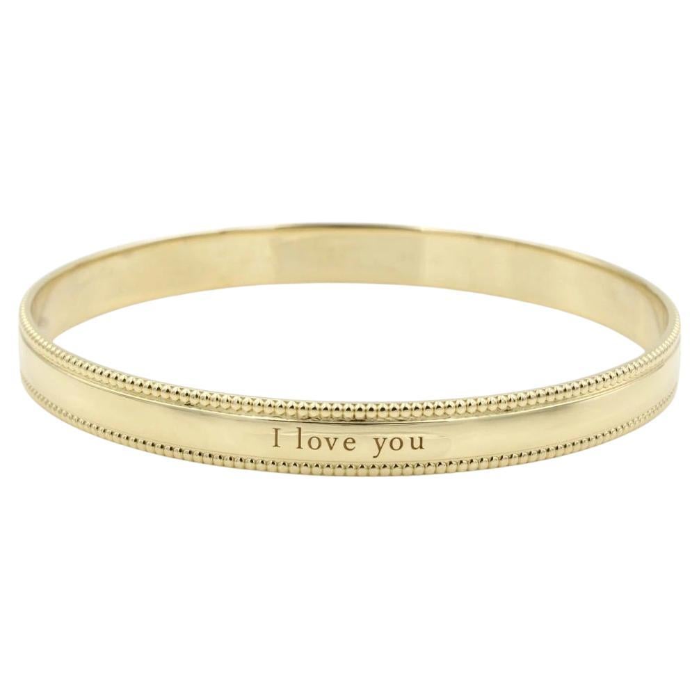 TIFFANY & Co. 18K Gold I Love You Bangle Bracelet