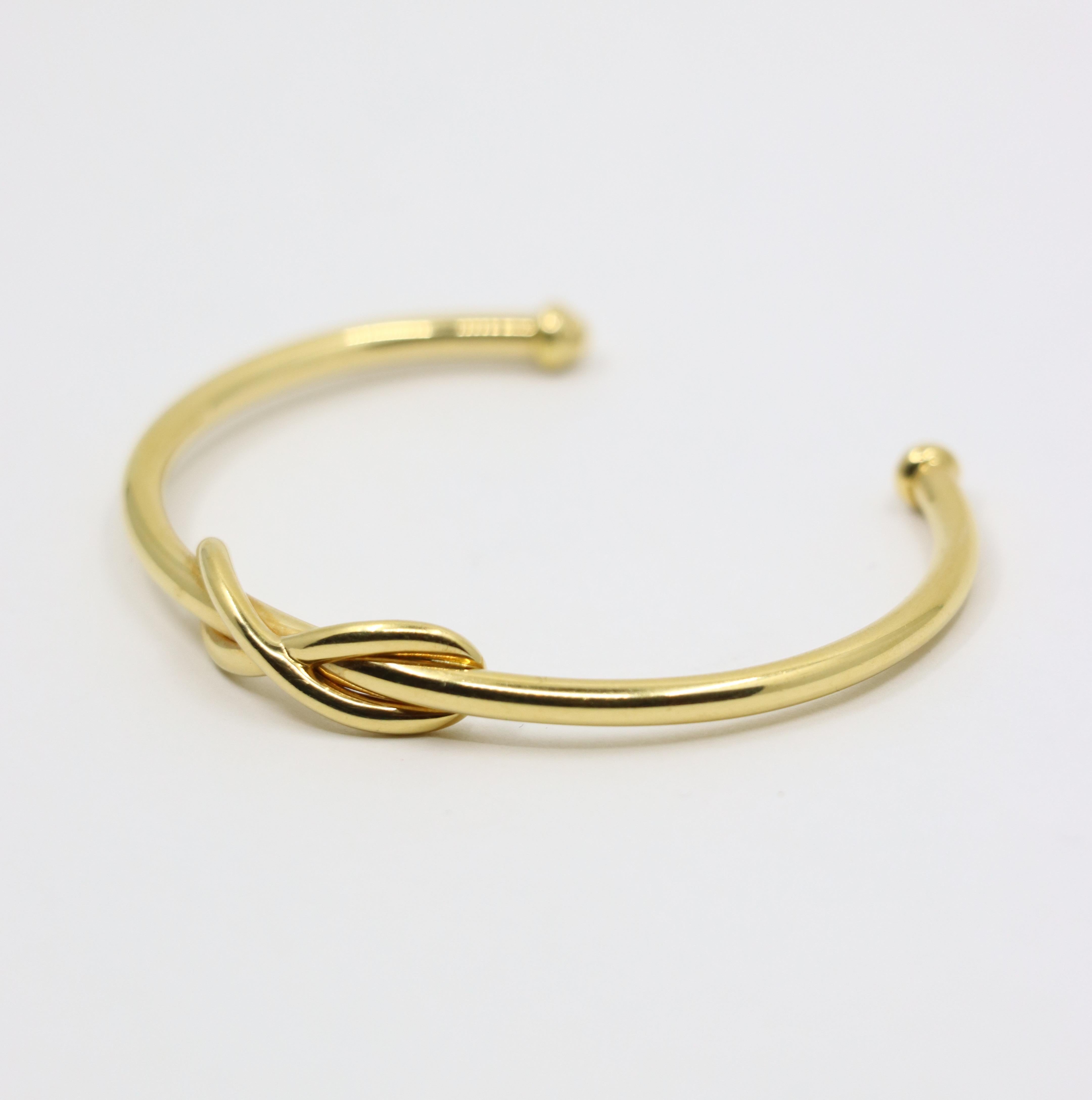 Tiffany & Co. 18K Gold Infinity Cuff Bracelet For Sale 6