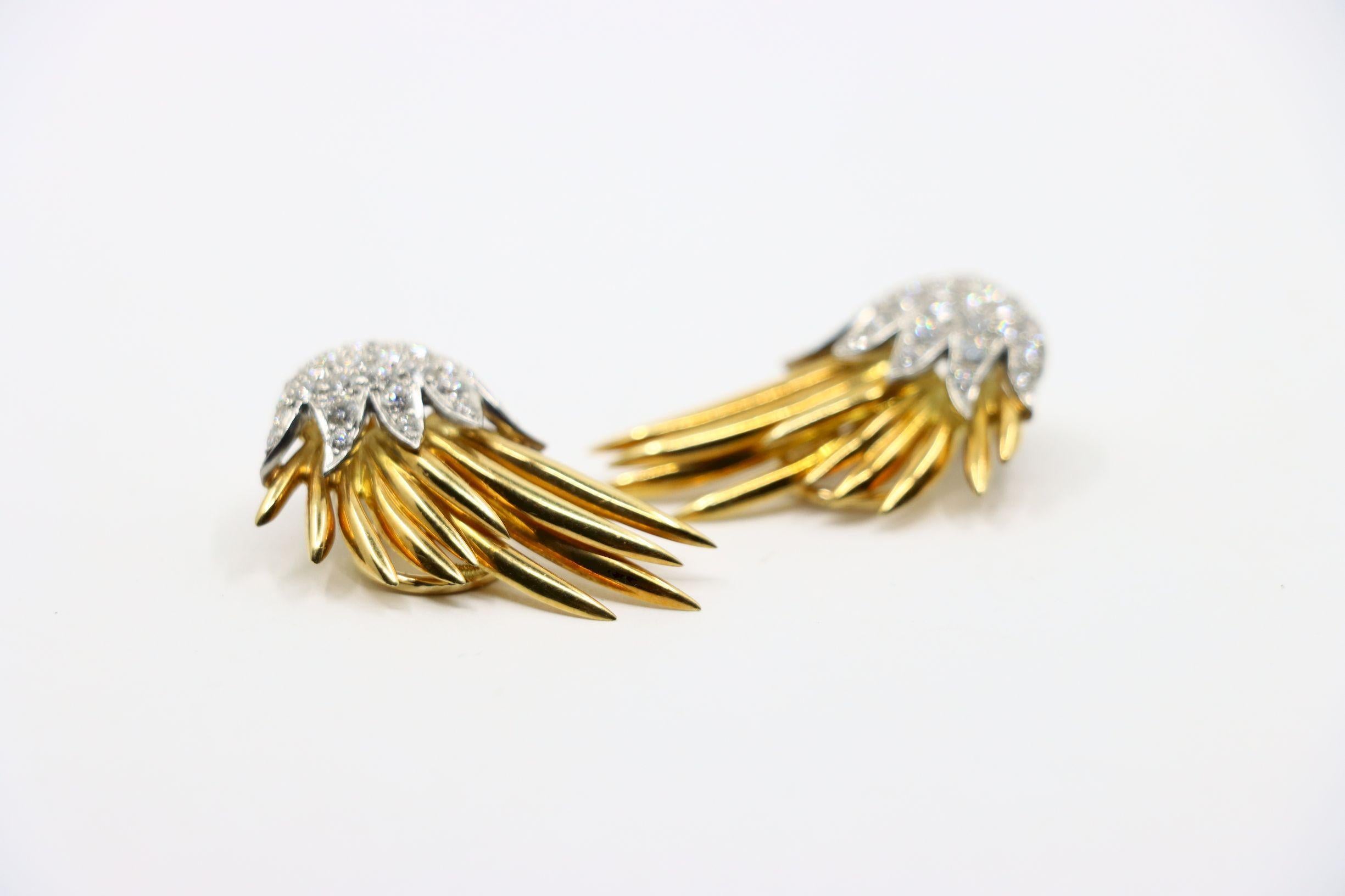 Tiffany & Co. 18K Gold Jean Schlumberger Flame Earrings 5