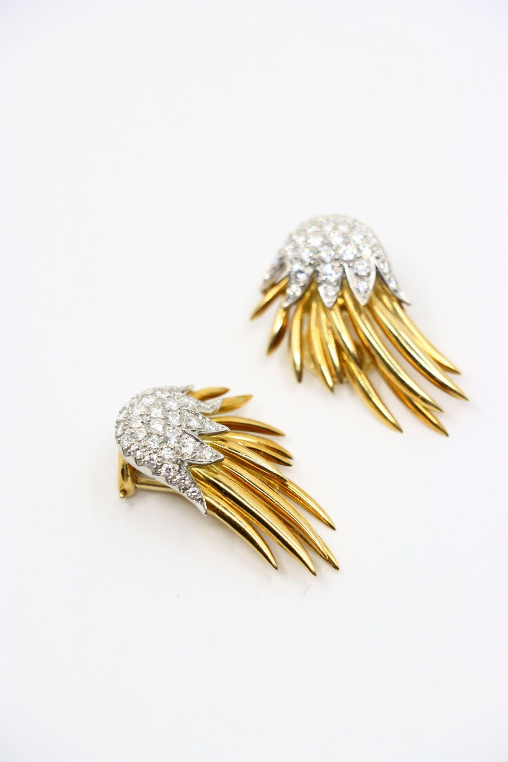 Tiffany & Co. 18K Gold Jean Schlumberger Flame Earrings 1