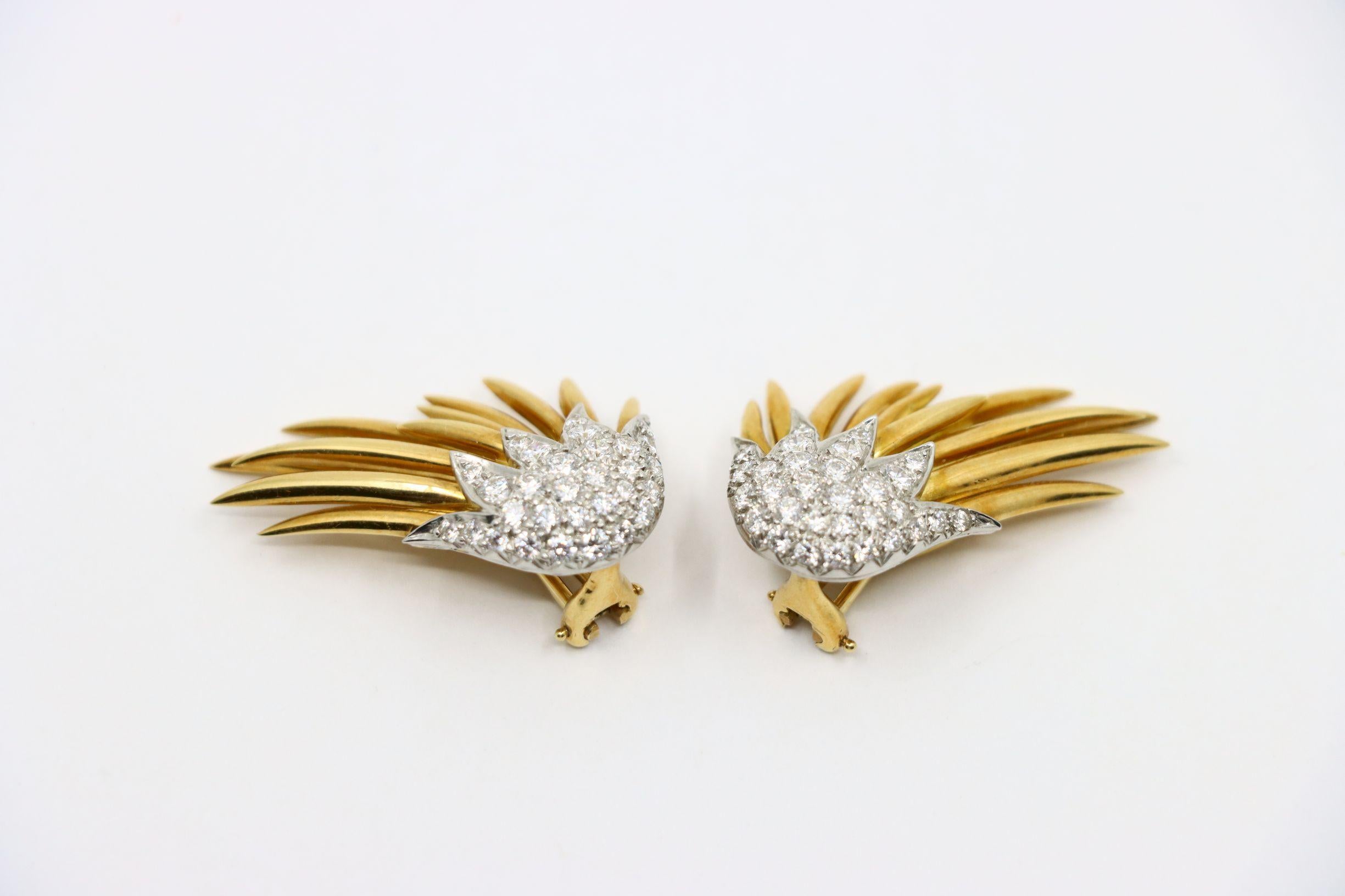 Tiffany & Co. 18K Gold Jean Schlumberger Flame Earrings 3