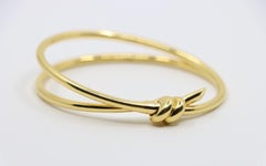 Tiffany & Co. 18K Gold Knot Double Row Hinged Bangle
