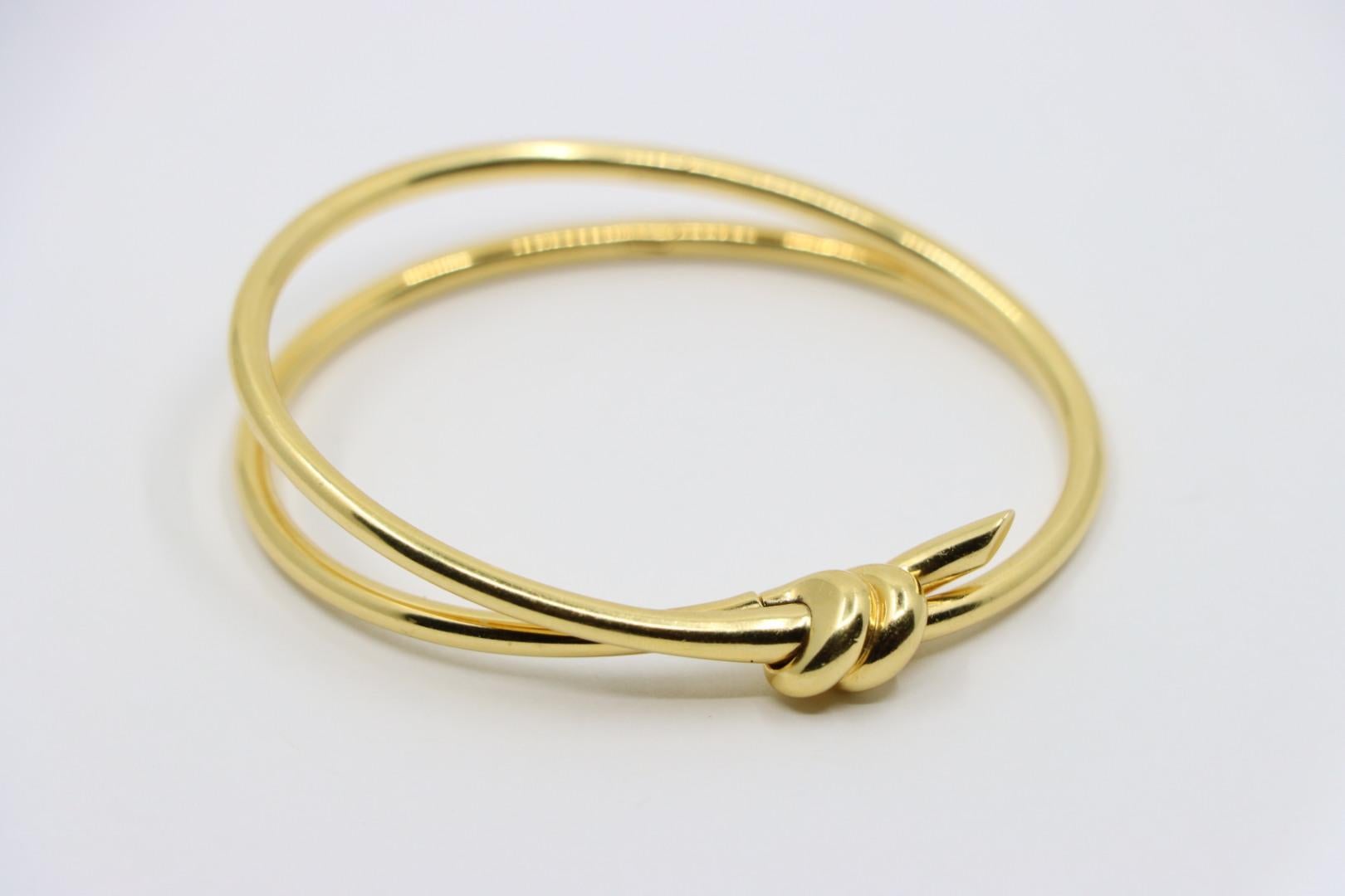 tiffany knot double row hinged bangle