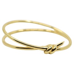 Tiffany & Co. 18K Gold Knot Double Row Hinged Bangle
