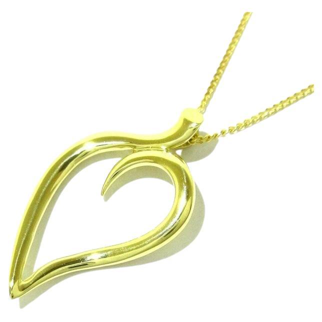 Tiffany & Co. 18k Gold Leaf Heart Pendant Necklace