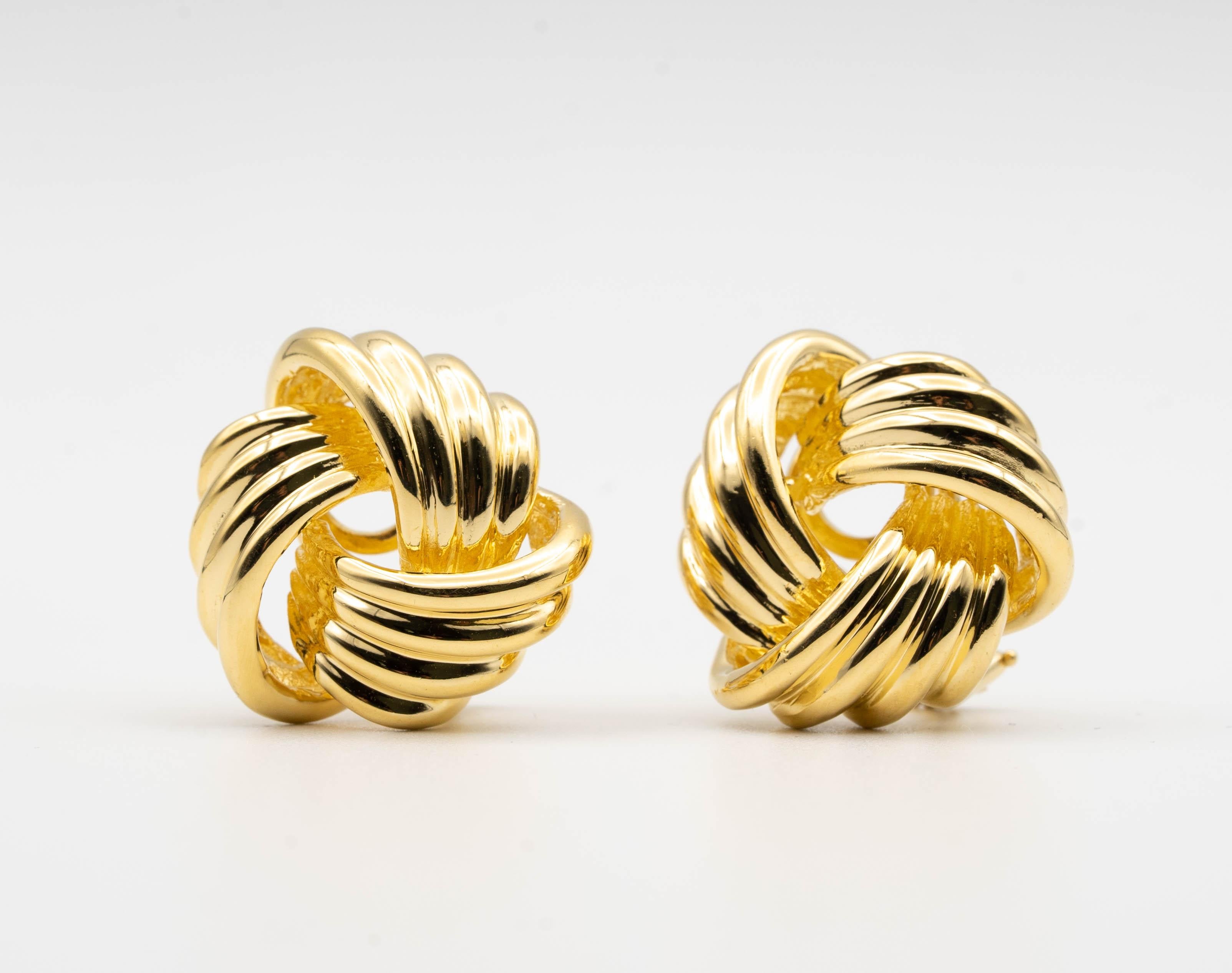 tiffany gold love knot earrings