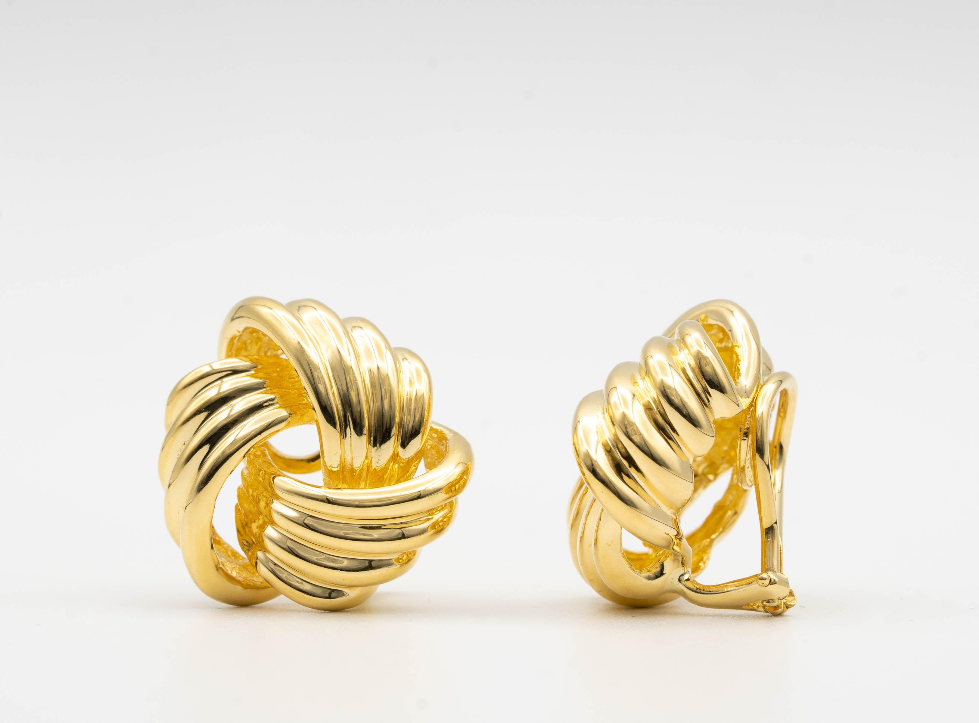 tiffany knot earrings gold