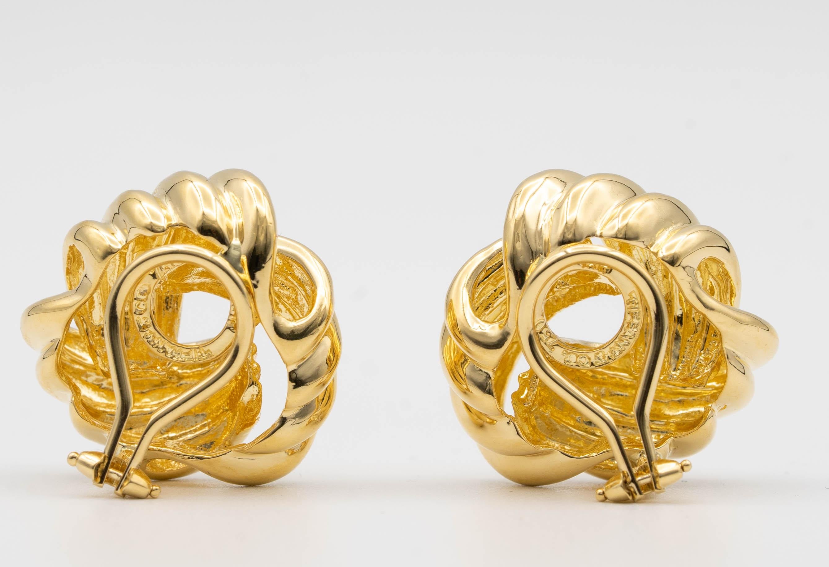 18k gold love knot earrings