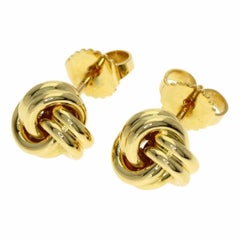 TIFFANY & Co. 18K Gold Love Knot Stud Earrings