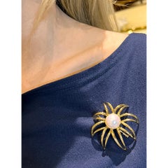 Tiffany & Co. 18k Gold Mabe Pearl Fireworks Brooch
