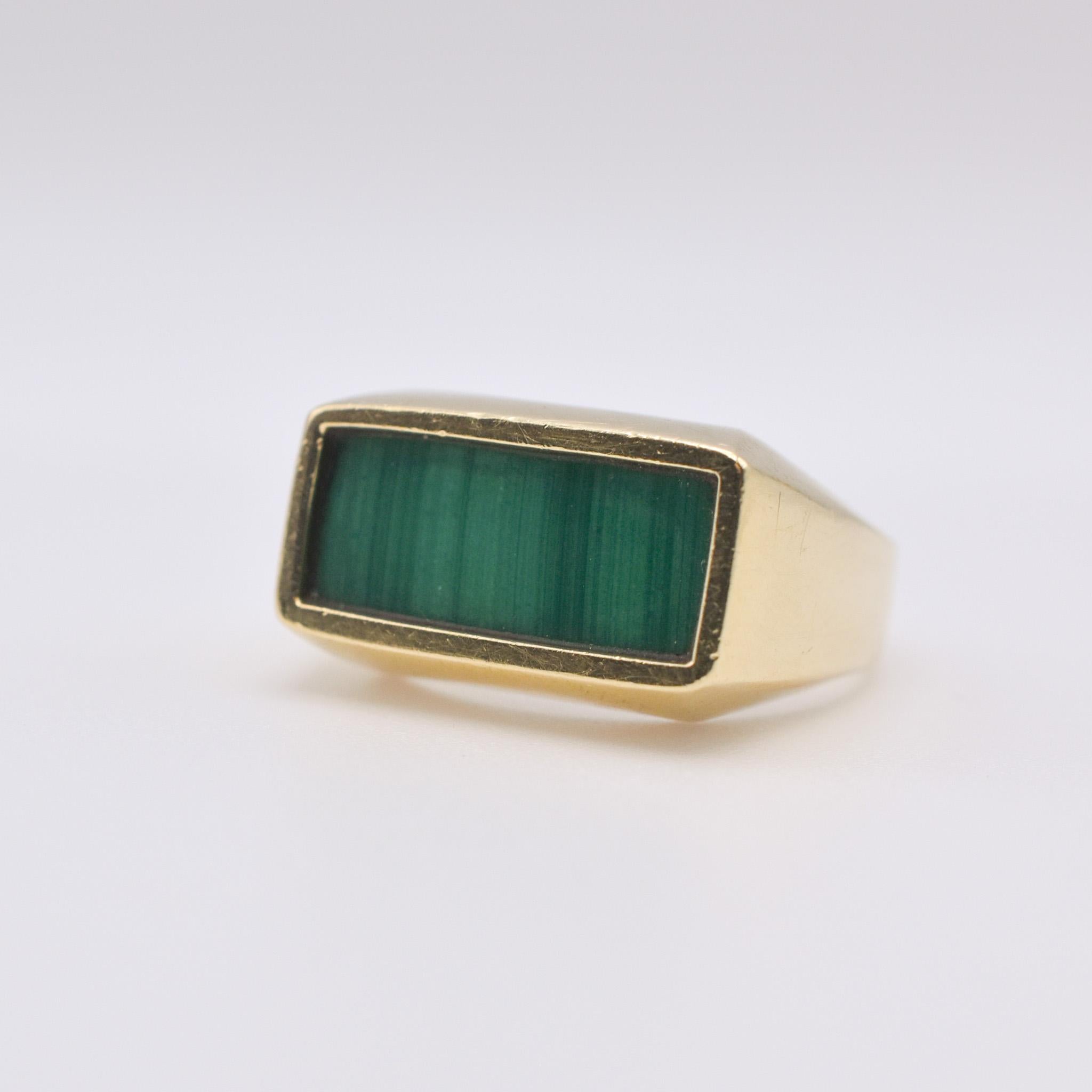 18 Karat Gold Malachit und Tigeraugenringe von Tiffany & Co im Zustand „Hervorragend“ in New York, NY