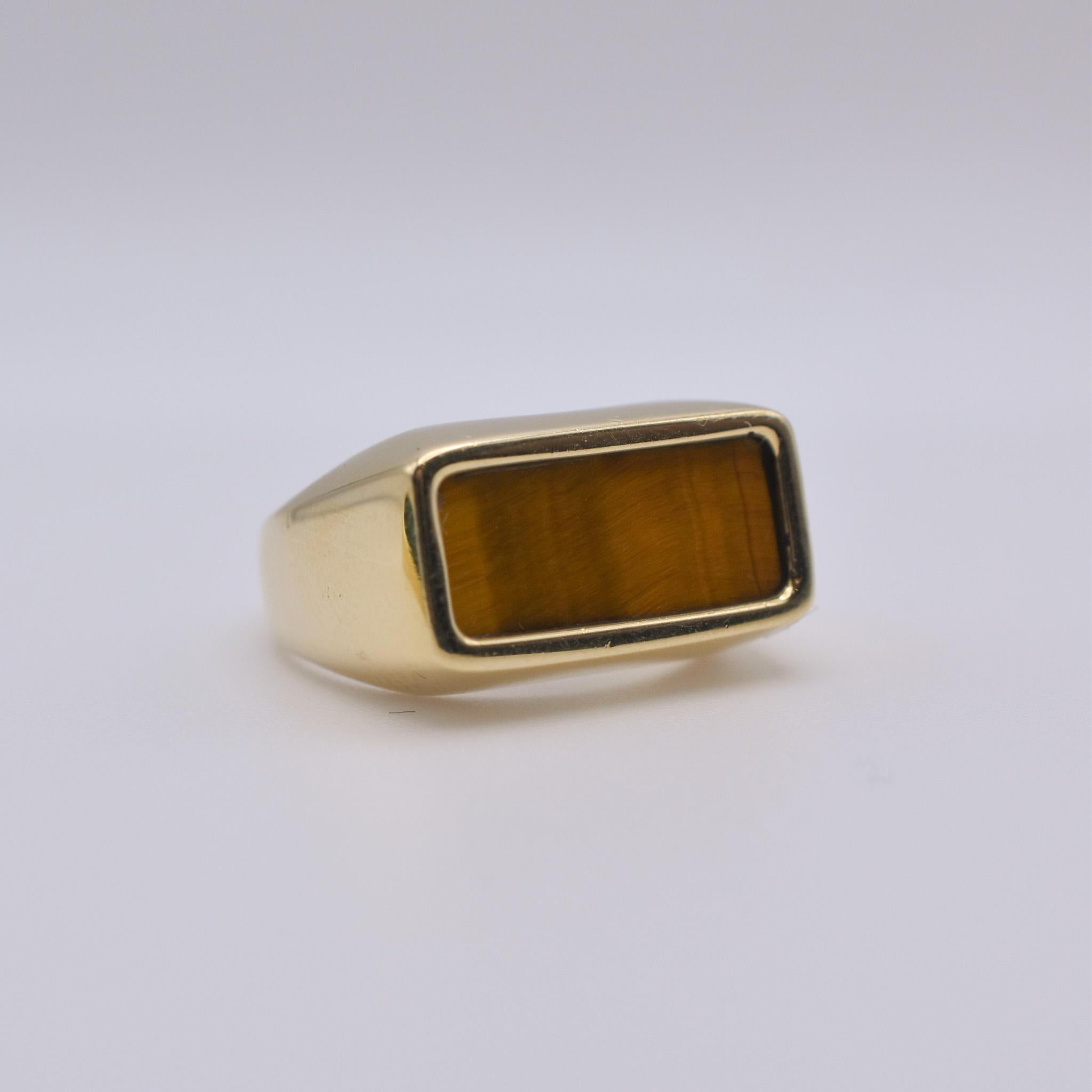 18 Karat Gold Malachit und Tigeraugenringe von Tiffany & Co für Damen oder Herren