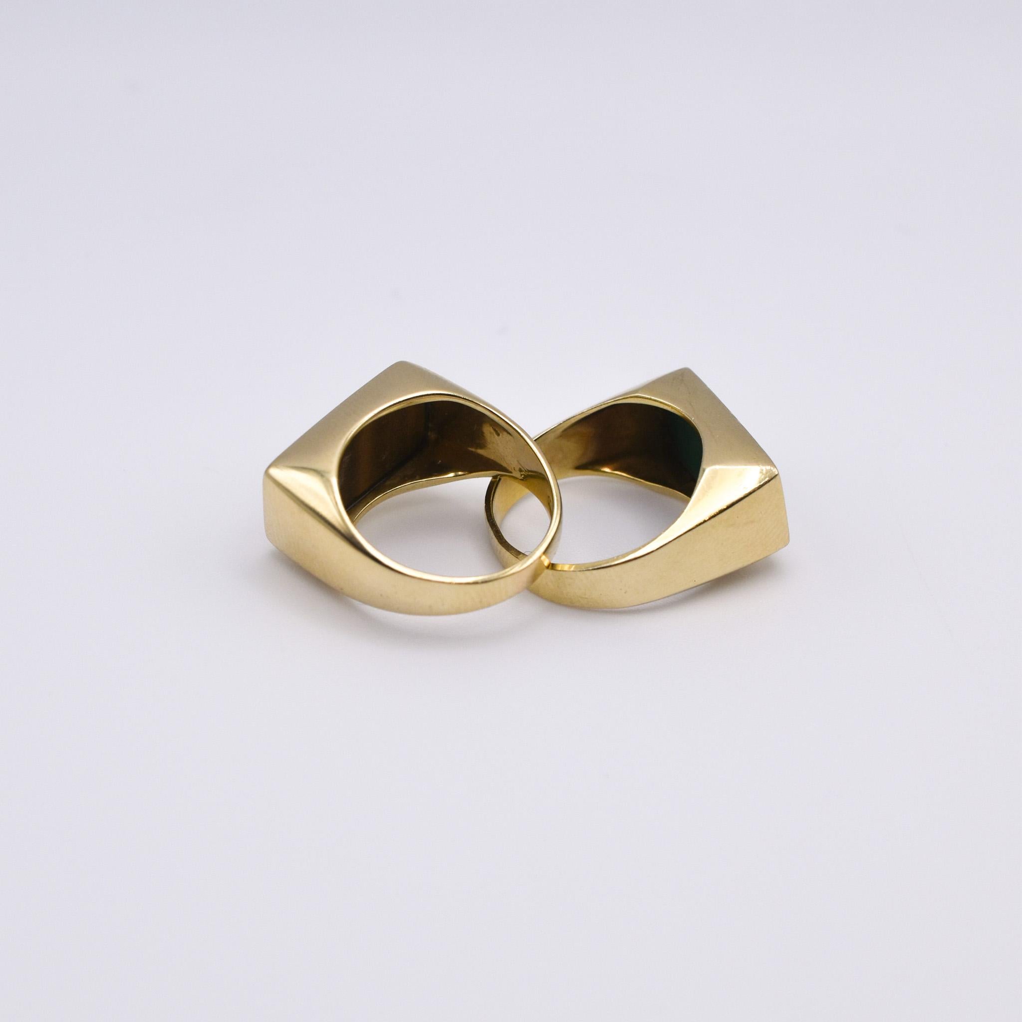 18 Karat Gold Malachit und Tigeraugenringe von Tiffany & Co 1