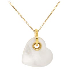Tiffany & Co 18k Gold & Mother of Pearl Double Hearts Necklace