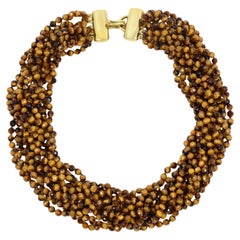 Collar de cuentas de ojo de tigre en oro de 18 quilates Tiffany & Co.