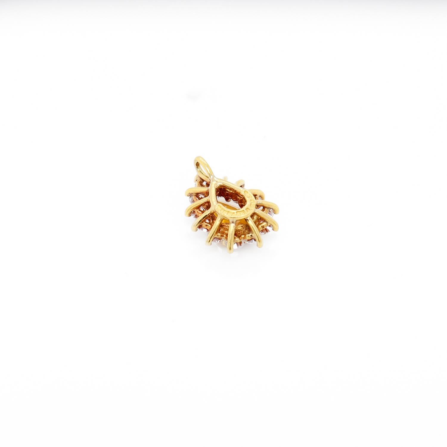 Tiffany & Co. 18K Gold Natural Yellow Sapphire & Diamond Pendant for a Necklace For Sale 6