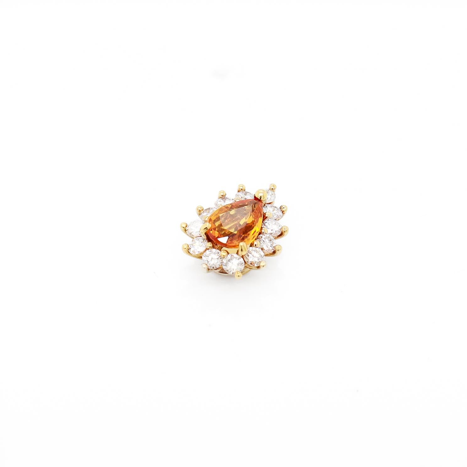 Tiffany & Co. 18K Gold Natural Yellow Sapphire & Diamond Pendant for a Necklace For Sale 7
