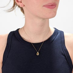 Tiffany & Co. 18K Gold Natural Yellow Sapphire & Diamond Pendant for a Necklace