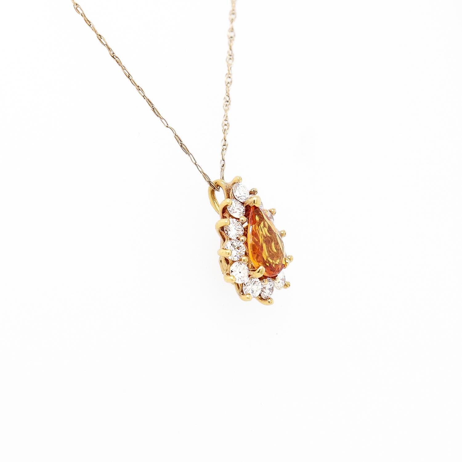 Tiffany & Co. 18K Gold Natural Yellow Sapphire & Diamond Pendant for a Necklace For Sale 10