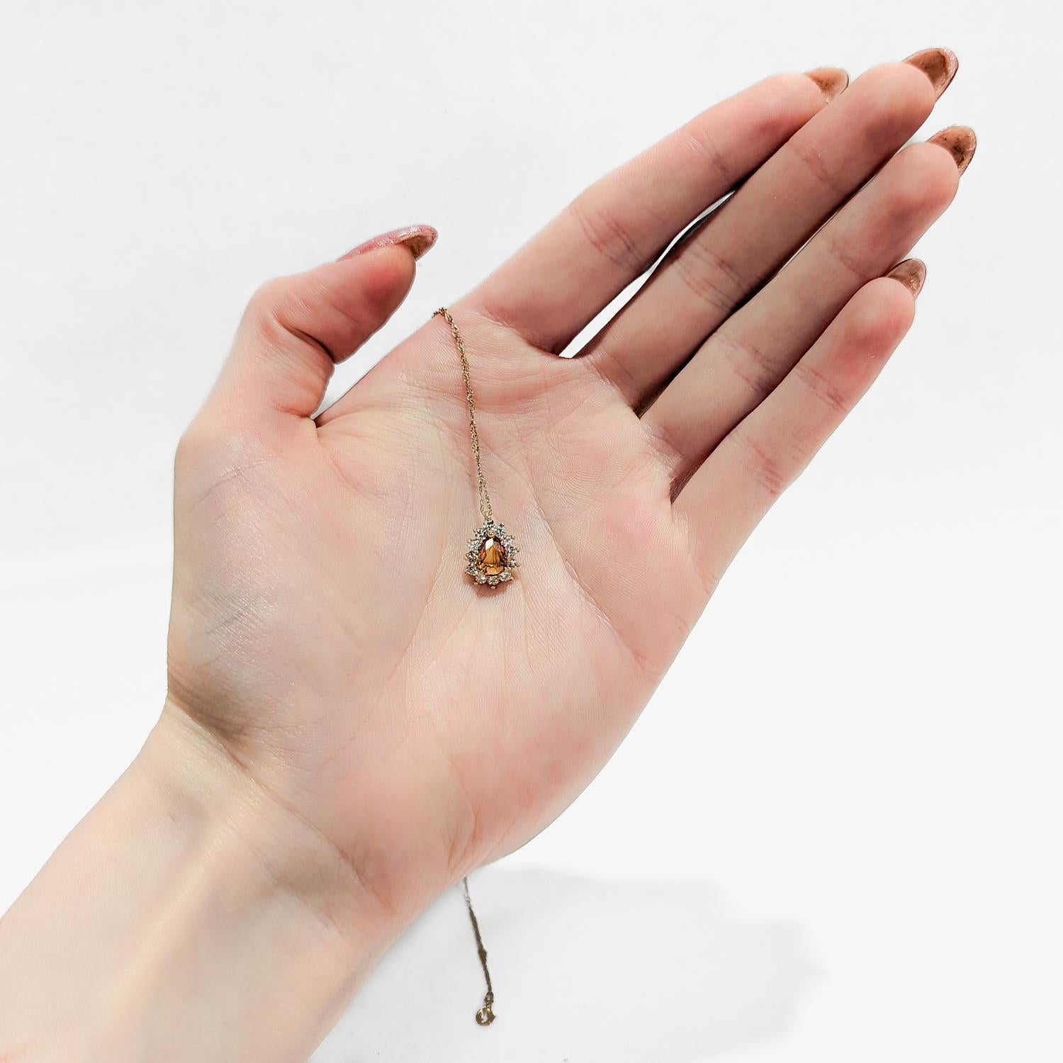 Modern Tiffany & Co. 18K Gold Natural Yellow Sapphire & Diamond Pendant for a Necklace For Sale