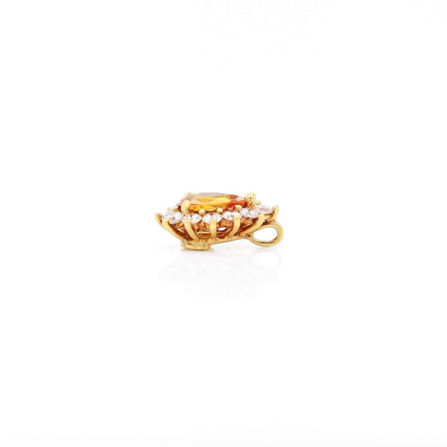 Women's Tiffany & Co. 18K Gold Natural Yellow Sapphire & Diamond Pendant for a Necklace For Sale