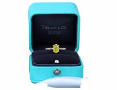 Tiffany & Co. 18K Gold Novo Fancy Vivid Yellow Oval Diamond Engagement Ring