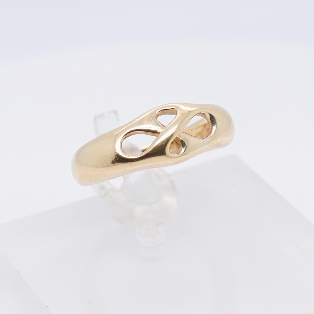 Moderne Tiffany & Co., bague jonc nœud d'amour ajourée en or 18 carats en vente