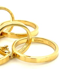 Tiffany & Co. 18K Gold Paloma Picasso 3 Ring Interlocking Hoop Earrings