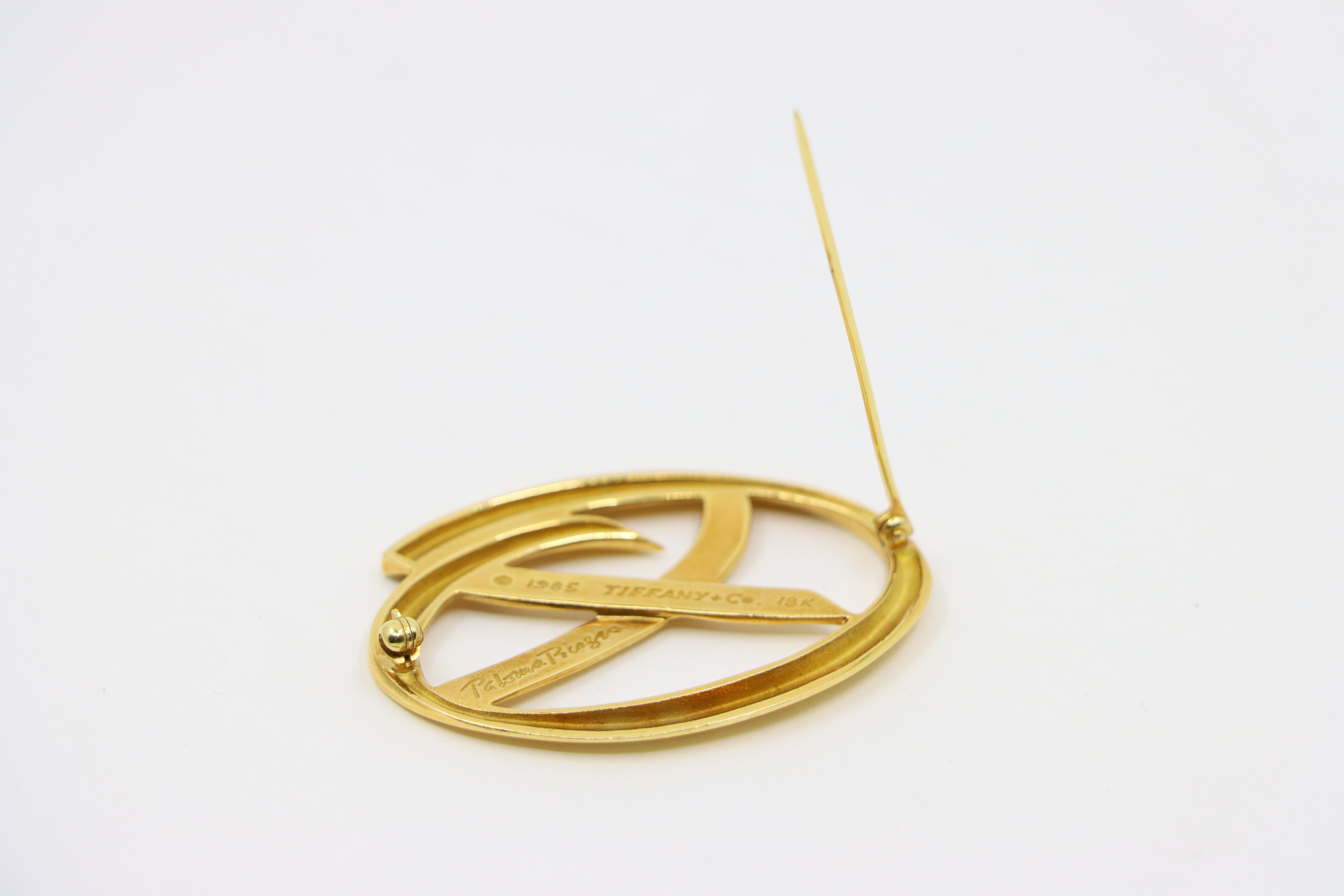 Tiffany & Co. 18K Gold Paloma Picasso Kiss Brooch For Sale 6