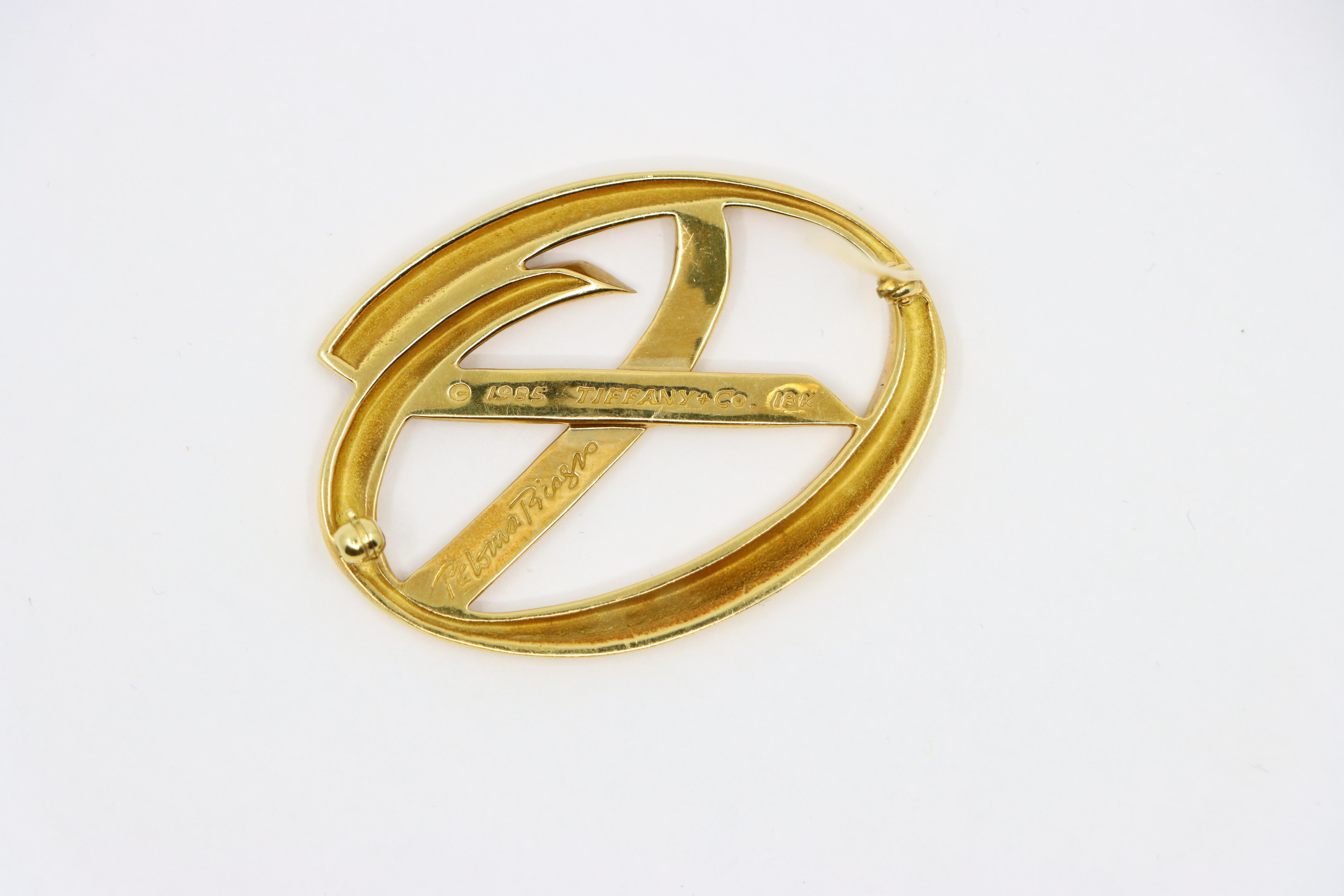 Tiffany & Co. 18K Gold Paloma Picasso Kiss Brooch For Sale 7