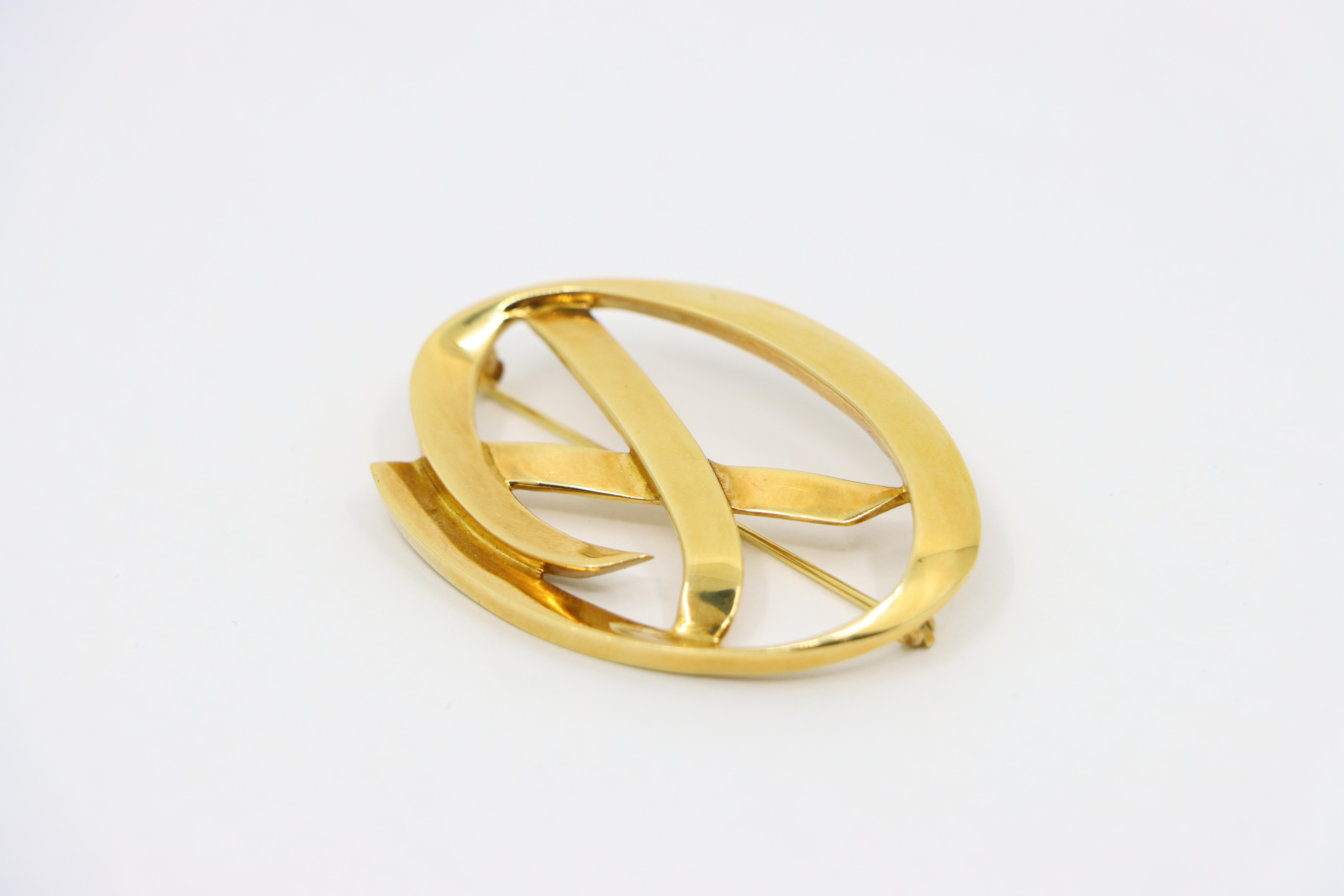 Tiffany & Co. 18K Gold Paloma Picasso Kiss Brooch For Sale 2