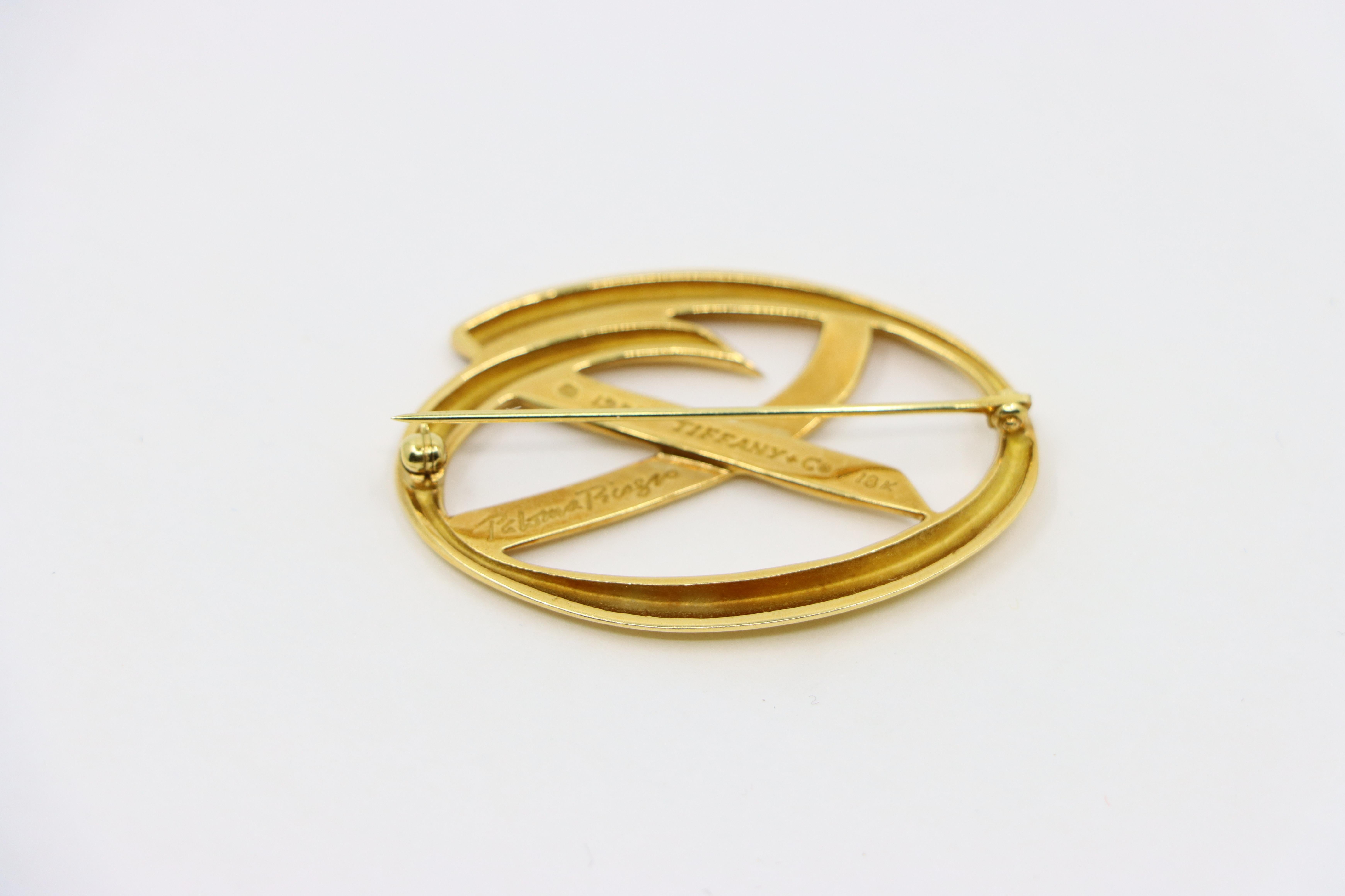 Tiffany & Co. 18K Gold Paloma Picasso Kiss Brooch For Sale 5