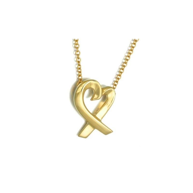 TIFFANY & Co. Paloma Picasso 18K Gold Loving Heart Anhänger Halskette 

Metall: 18K Gelbgold 
Kette: 16