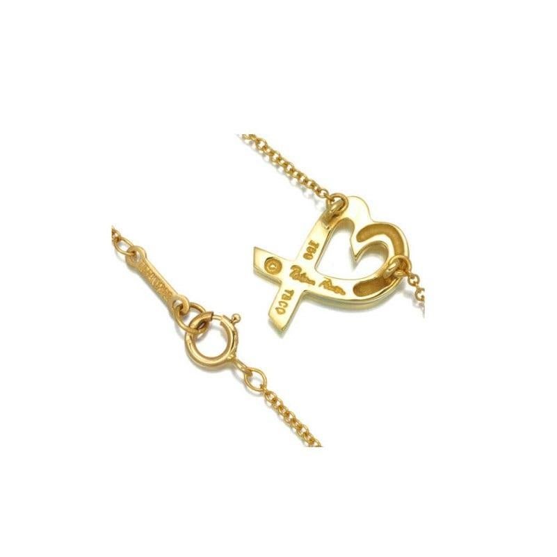 TIFFANY & Co. Paloma Picasso 18K Gold Loving Heart Anhänger Halskette  Damen im Angebot