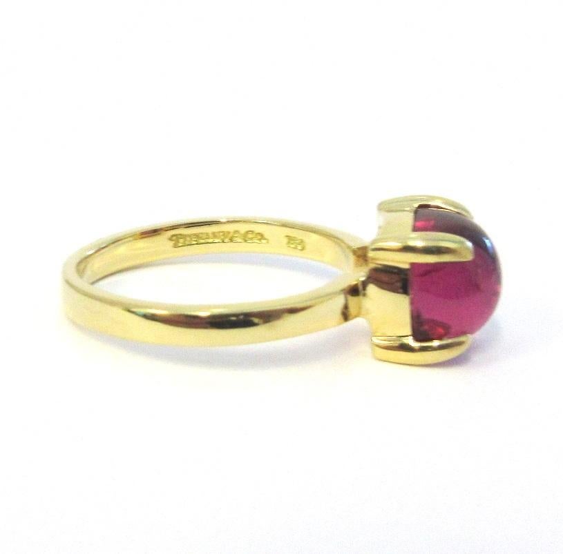 Tiffany & Co. 18k Gold Paloma Picasso Rubellite Sugar Ring 5 In Excellent Condition For Sale In Los Angeles, CA