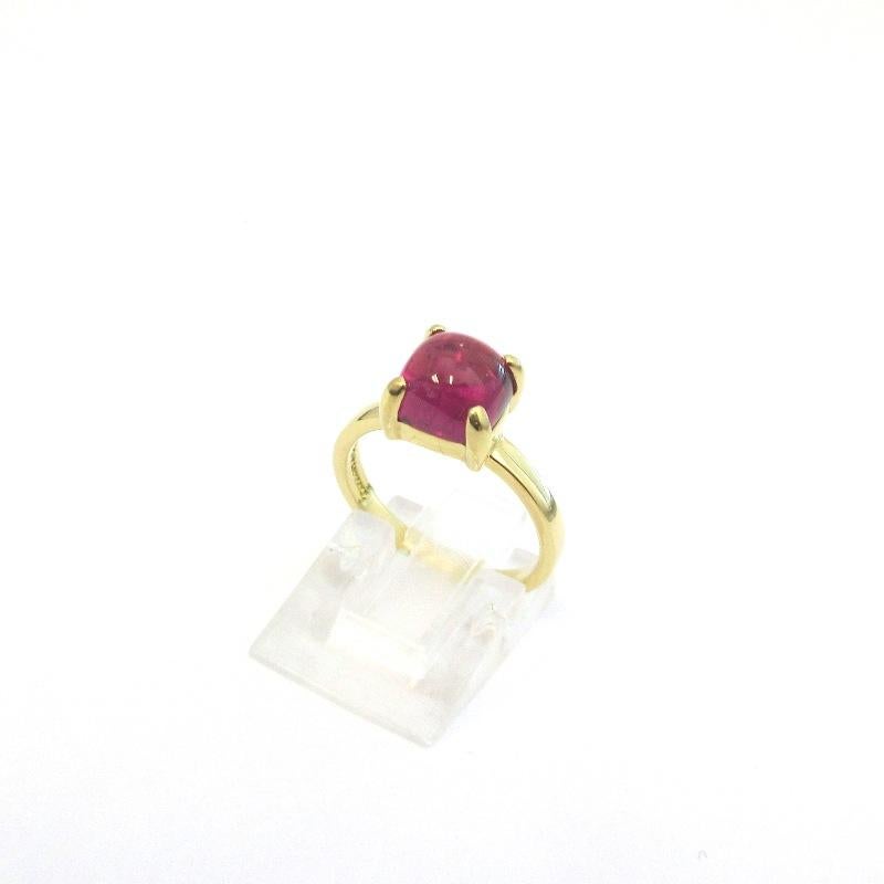 Cabochon Tiffany & Co. 18k Gold Paloma Picasso Rubellite Sugar Ring 5 For Sale