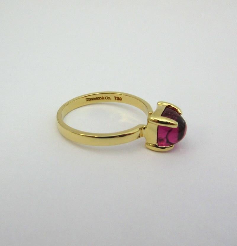 Cabochon Tiffany & Co. 18k Gold Paloma Picasso Rubellite Sugar Ring 7.5 For Sale