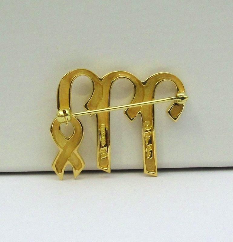 Tiffany & Co. 18k Gold Paloma Picasso Zodiac Virgo Pin Brooch In Excellent Condition For Sale In Los Angeles, CA