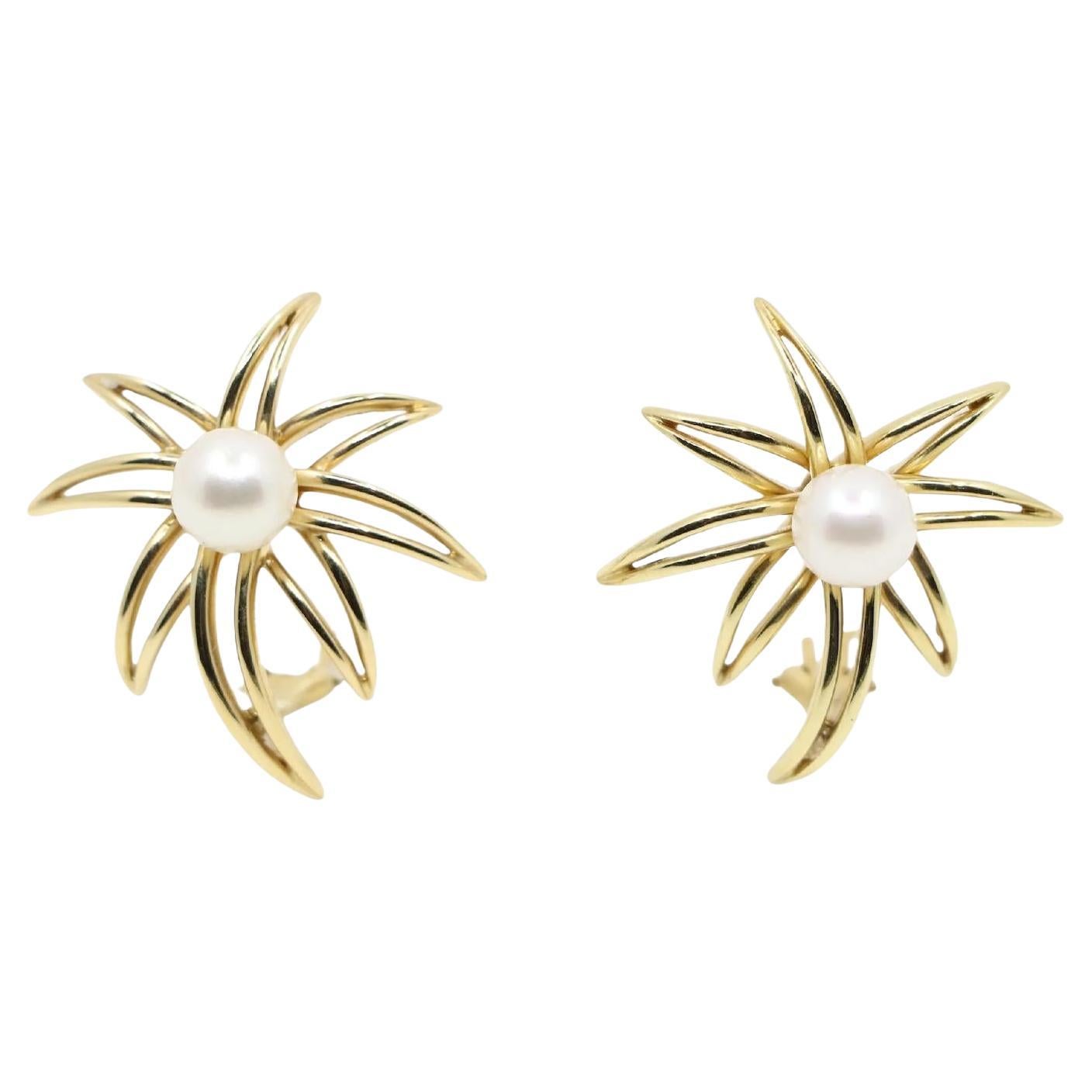 Tiffany & Co. Feuerwerk-Ohrringe aus 18 Karat Gold und Perlen