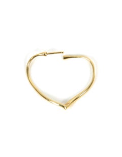 Tiffany & Co 18K Gold Peretti Small Open Heart Hoop Earrings