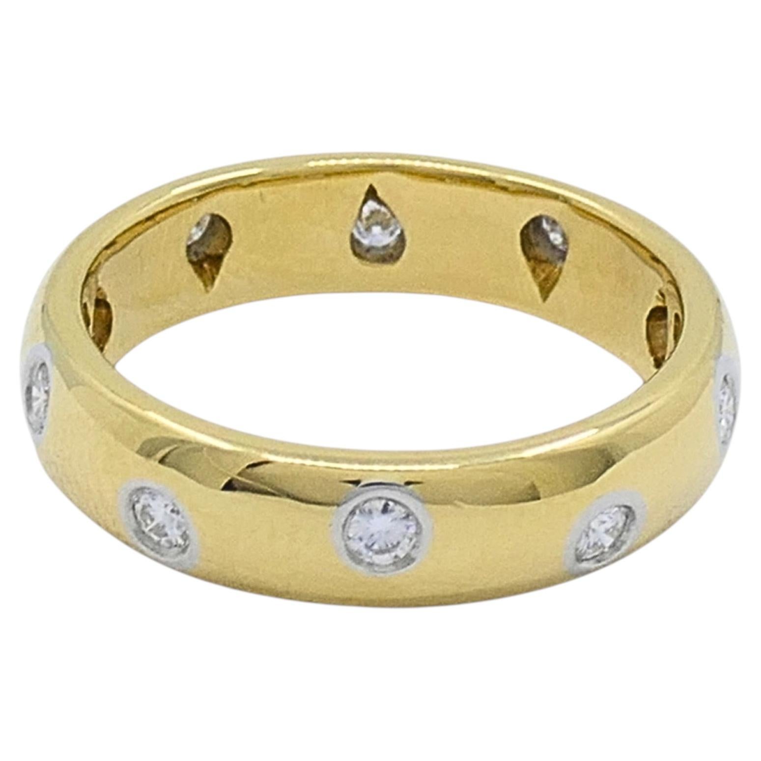 Tiffany & Co. Bague en or 18k et platine à diamant accentué