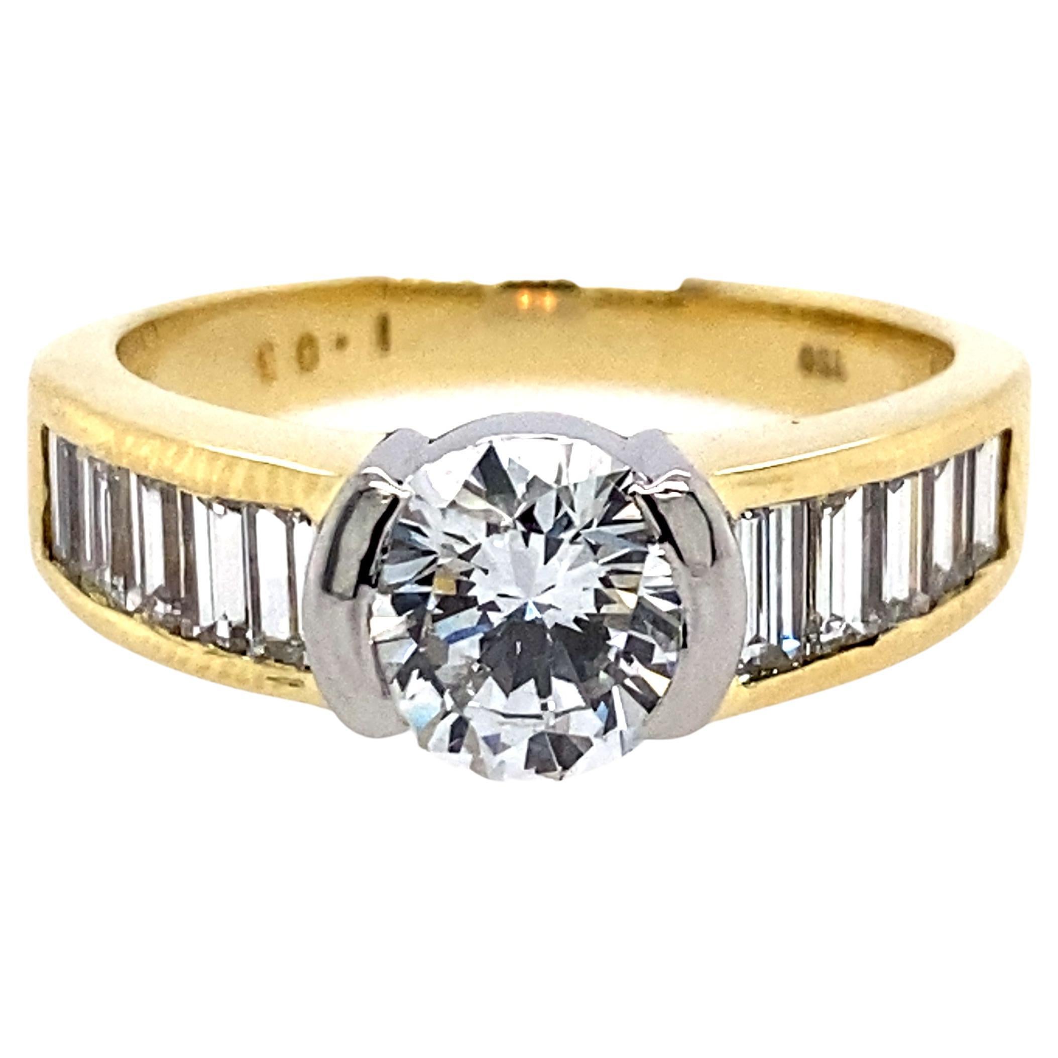 Ring aus 18 Karat Gold, Platin und Diamanten von Tiffany & Co. im Angebot